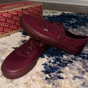 Never worn burgundy Vans